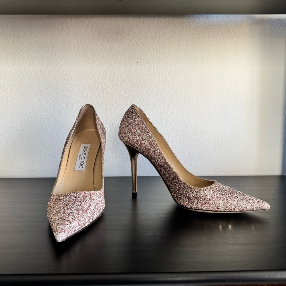 Jimmy Choo Abel Sparkling Pink Heels